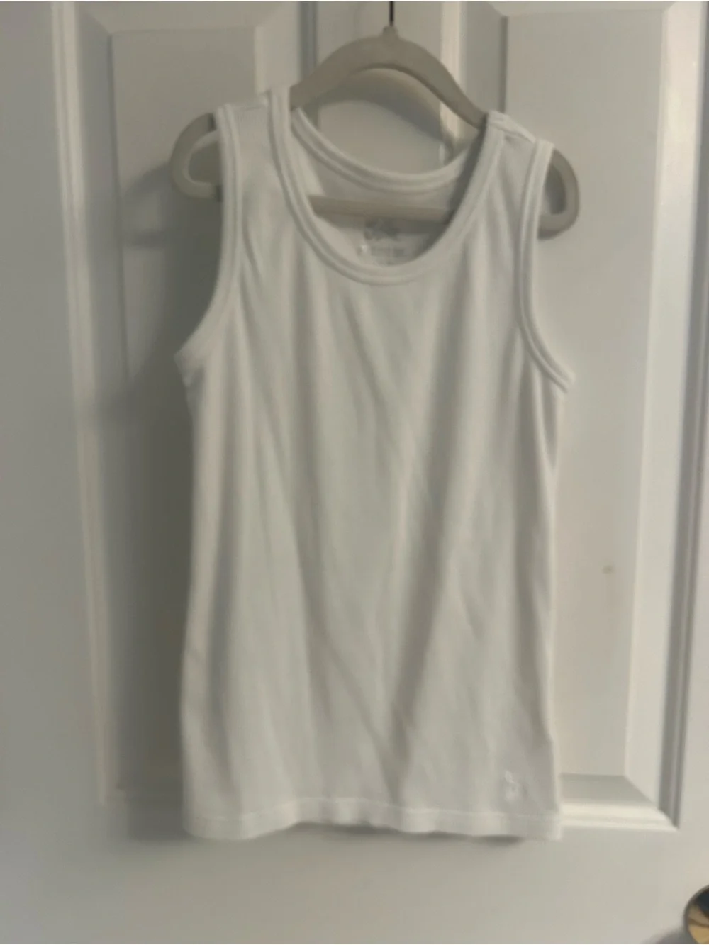 Girls Justice White Ribbed Tank Top